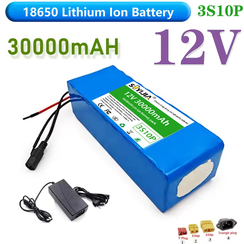 60V 30Ah Electric Scooter Battery - Bateria Recarregável 12V 30Ah 3S10P para