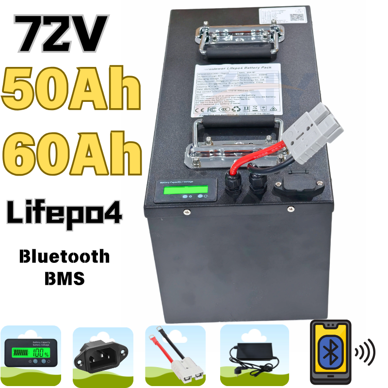 72V 50Ah 50A 60Ah 60 Ah 60A ba - 72V 60Ah Lifepo4 Battery Pack avaliação e preço
