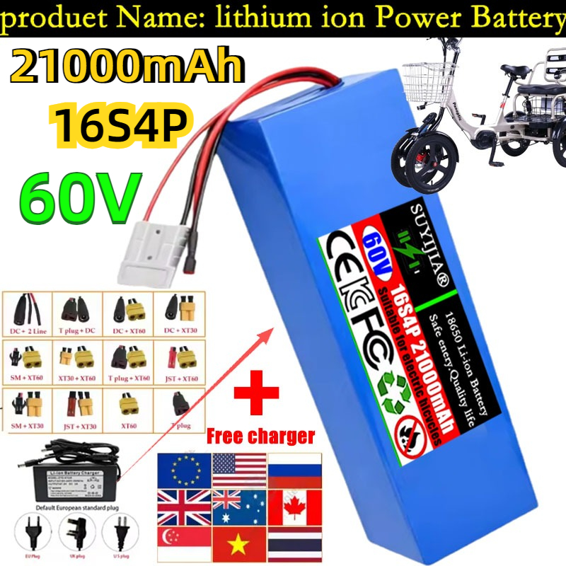 60v 21ah novo 18650 16s4p 1800 - 60V 30Ah Electric Scooter Battery avaliação e preço
