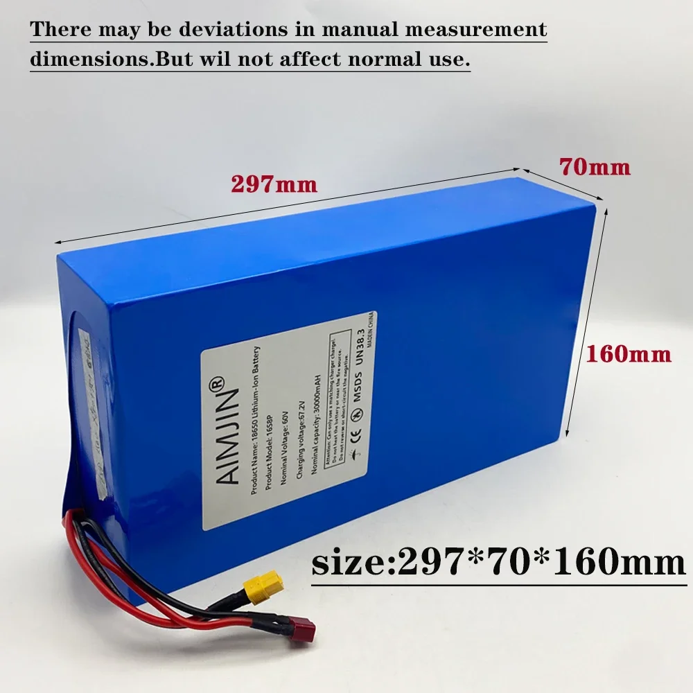 Bateria de íon de lítio 18650  - 60V 30Ah Electric Scooter Battery avaliação e preço
